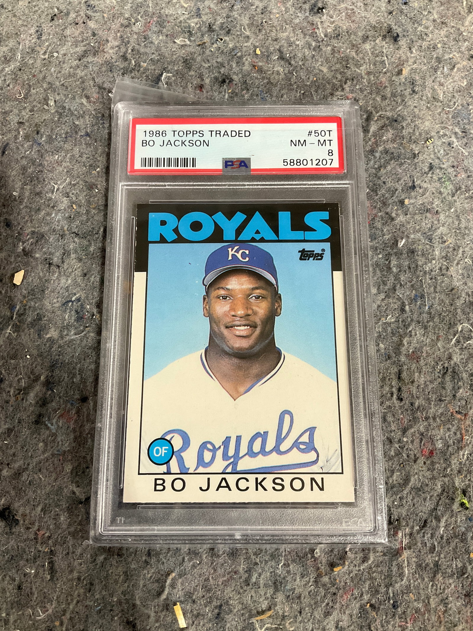 1986 Topps traded Bo Jackson graded card (1 of 1)