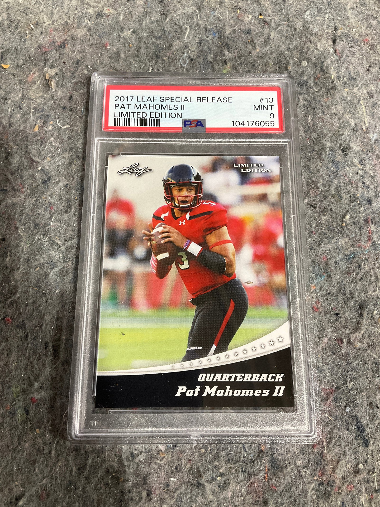 2017 Leaf Special Release Pat Mahomes II limited edition graded card (1 of 1)