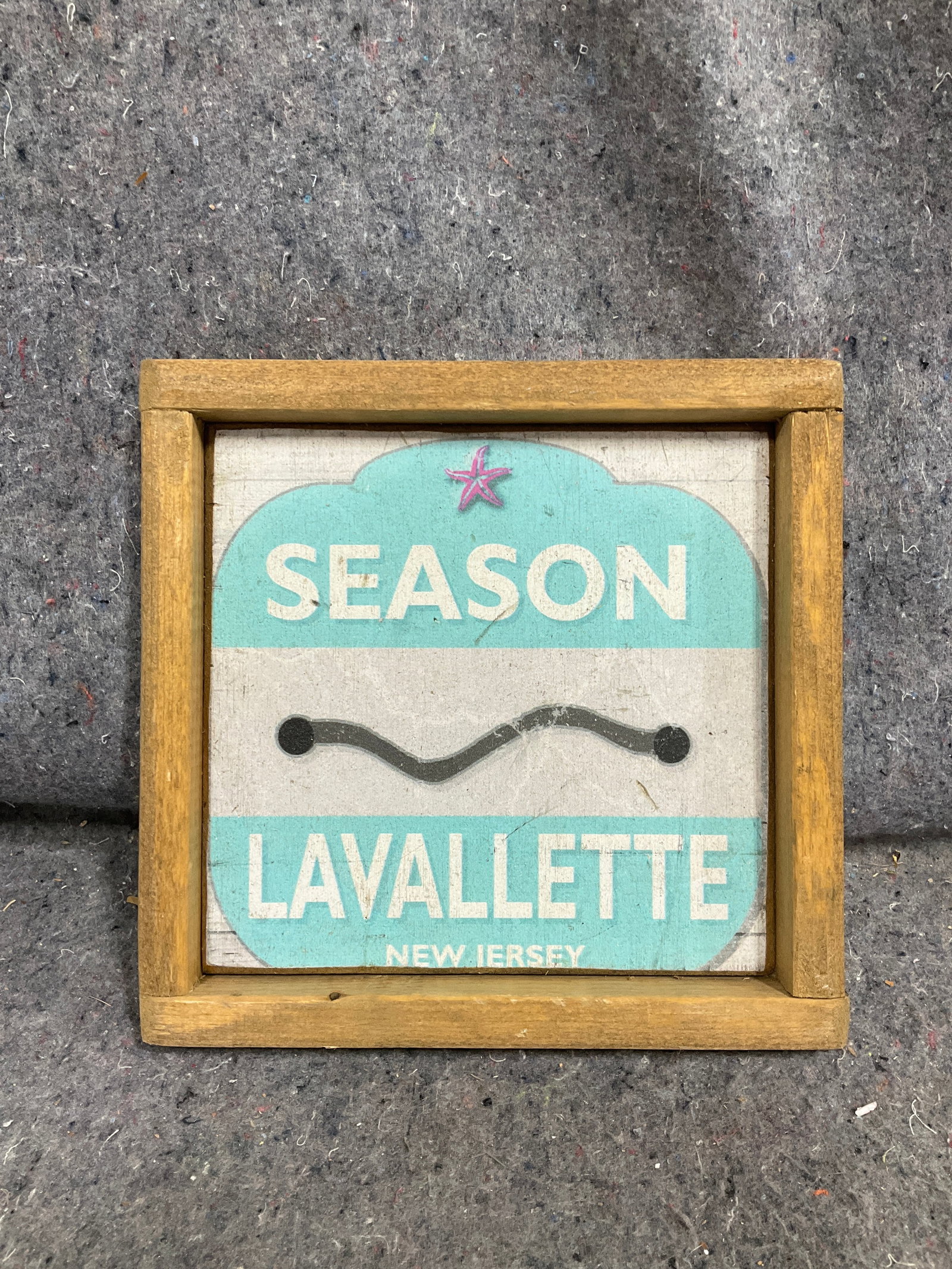 Season Lavallette wooden framed wall decor (9inx9in): Season Lavallette wooden framed wall decor (9inx9in)