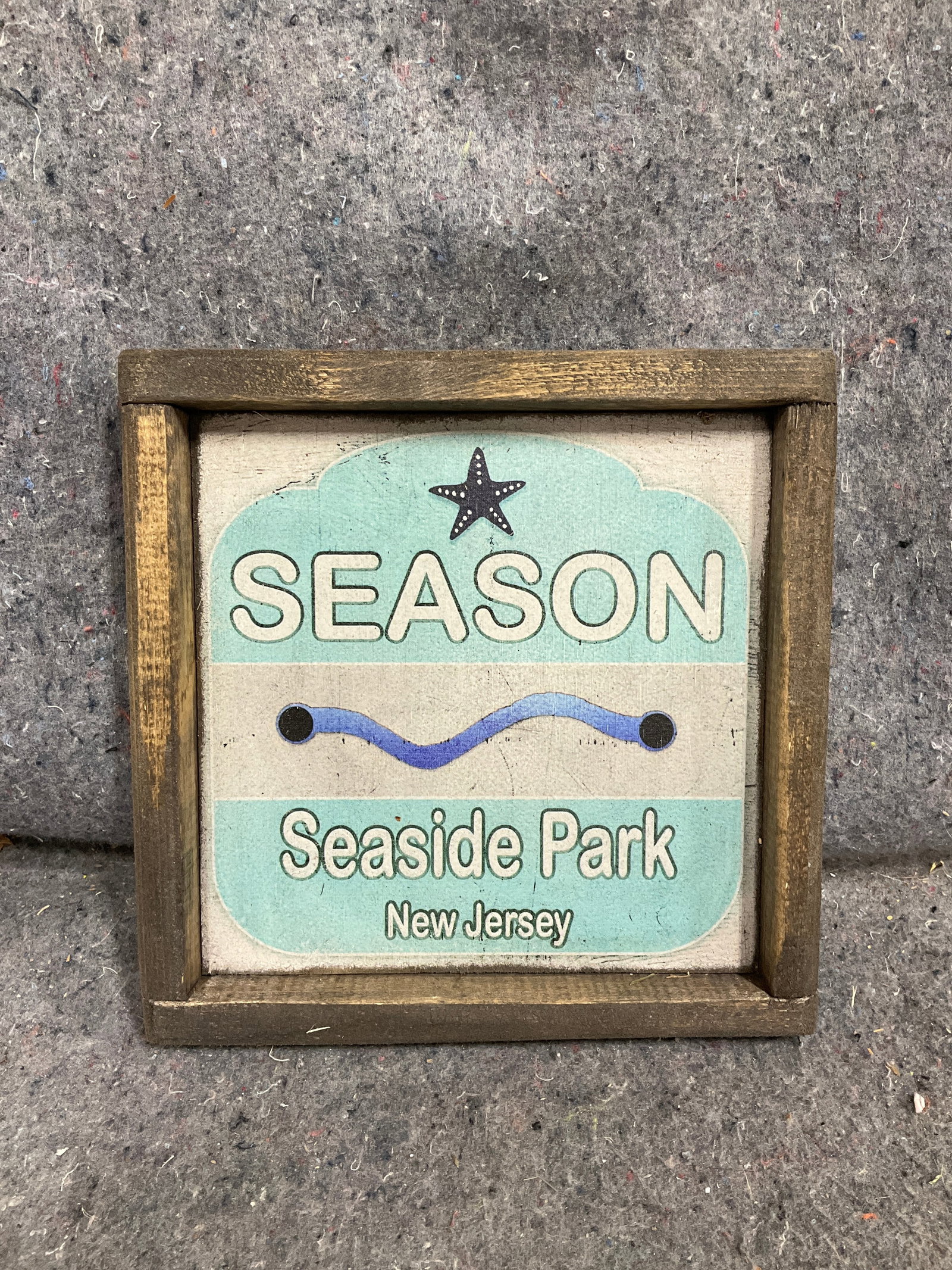Season Seaside Park New Jersey wooden framed wall decor(9inx9in): Season Seaside Park New Jersey wooden framed wall decor(9inx9in)