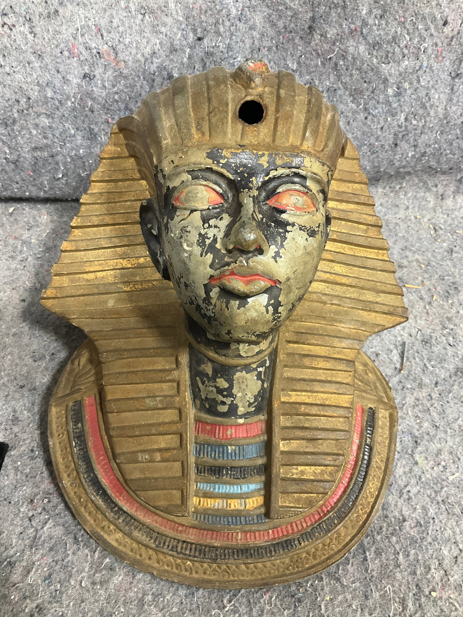 Vintage Brass King Tutankhamun Pharaoh Bust Statue (10inx12in): Vintage Brass King Tutankhamun Pharaoh Bust Statue (10inx12in)