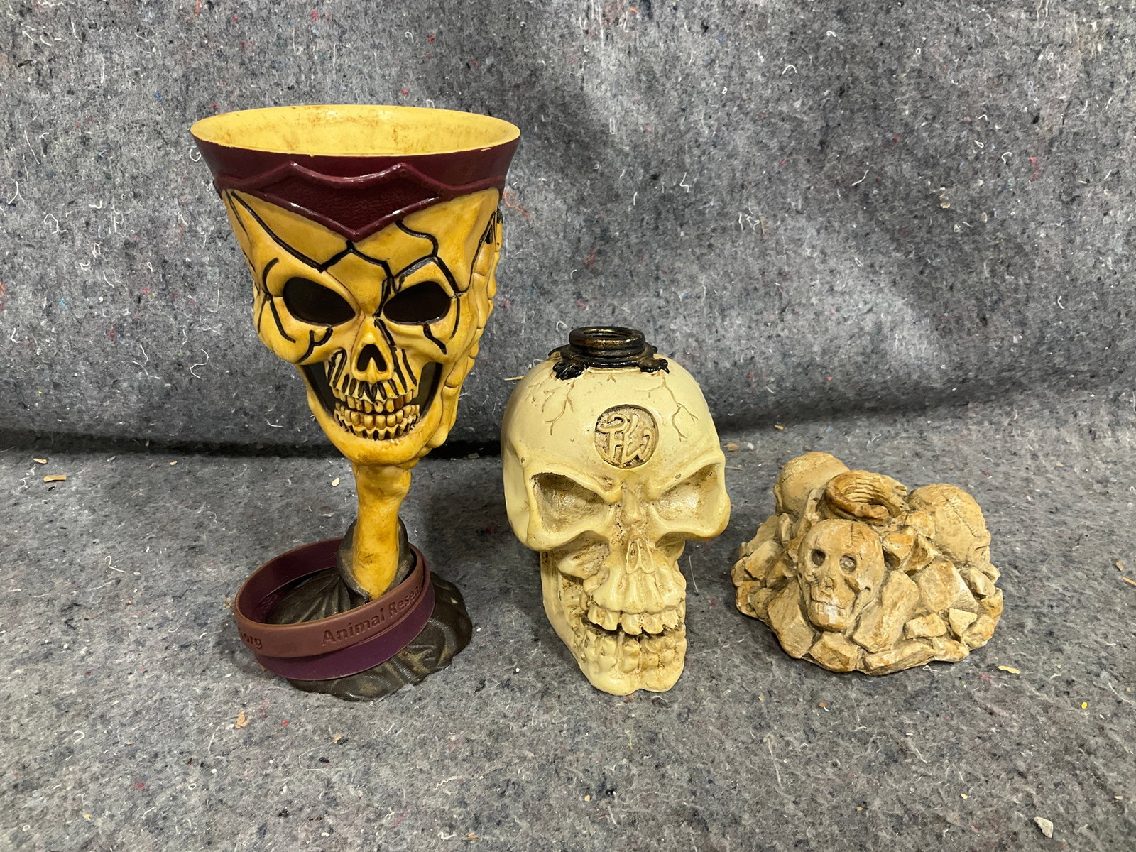 Resin Skull Figure, Skeleton Goblet, and more (7.5in): Resin Skull Figure, Skeleton Goblet, and more (7.5in)