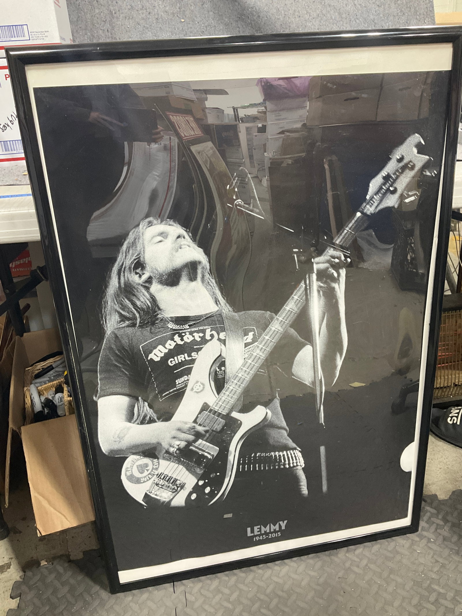 Framed Lemmy black and white photographic print(25inx37in) (1 of 1)
