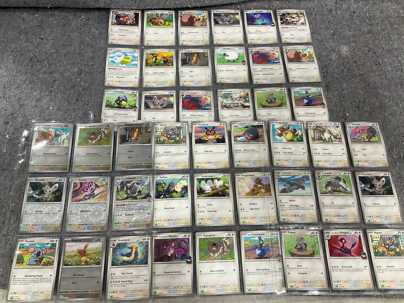 Various Pokemon cards in collector sheets: Various Pokemon cards in collector sheets