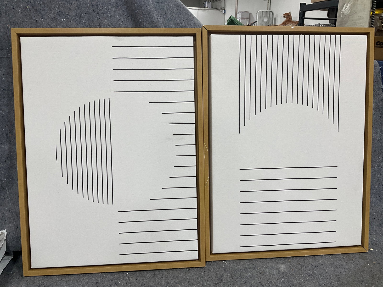 Kate and Laurel Sylvie Modern Statement Stripes framed canvas wall art set(18inx24in): Kate and Laurel Sylvie Modern Statement Stripes framed canvas wall art set(18inx24in)