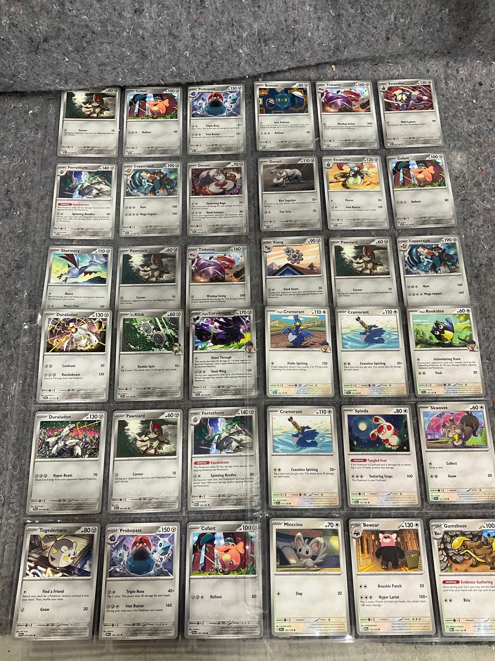 Various Pokemon cards in collector sheets: Various Pokemon cards in collector sheets