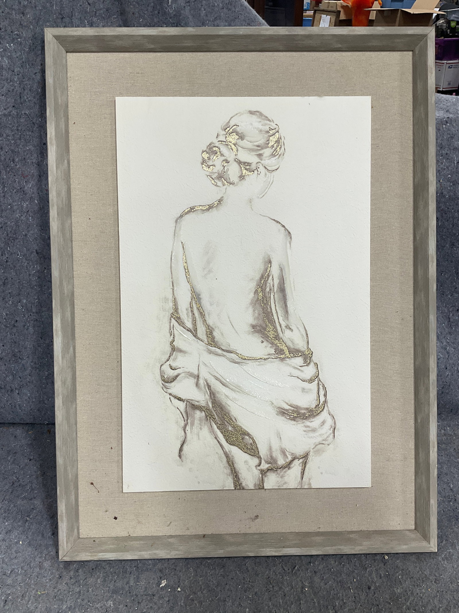 Semi nude framed wall artwork(21inx29in): Semi nude framed wall artwork(21inx29in)