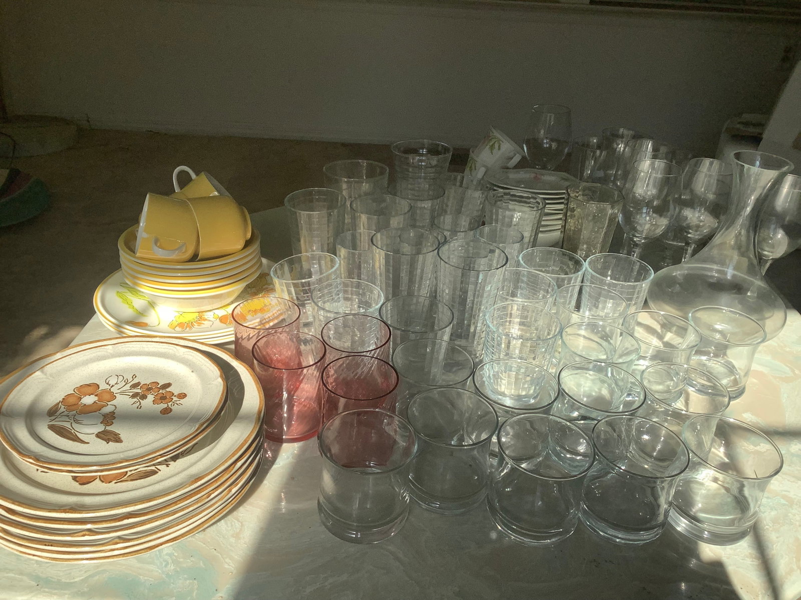 Baroque stoneware, glass vase, and other kitchen glass(couple cracked) (1 of 1)
