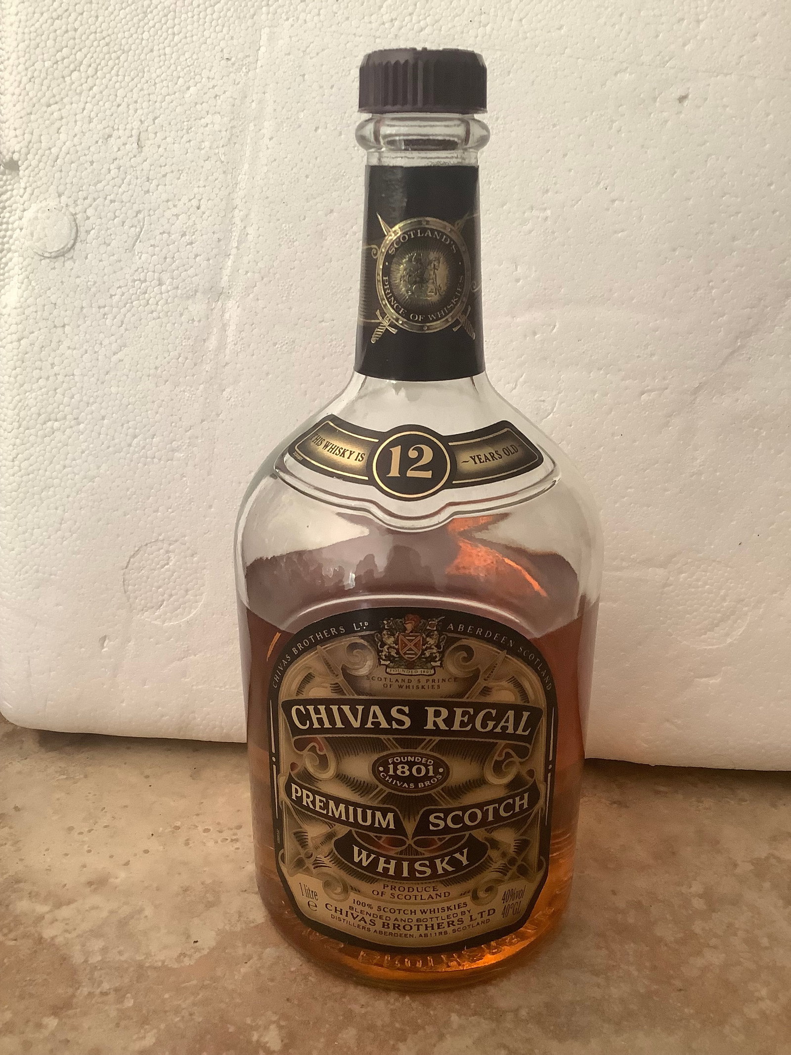 Chivas Regal premium scotch whisky(40%, 1L-over half full): Chivas Regal premium scotch whisky(40%, 1L-over half full)