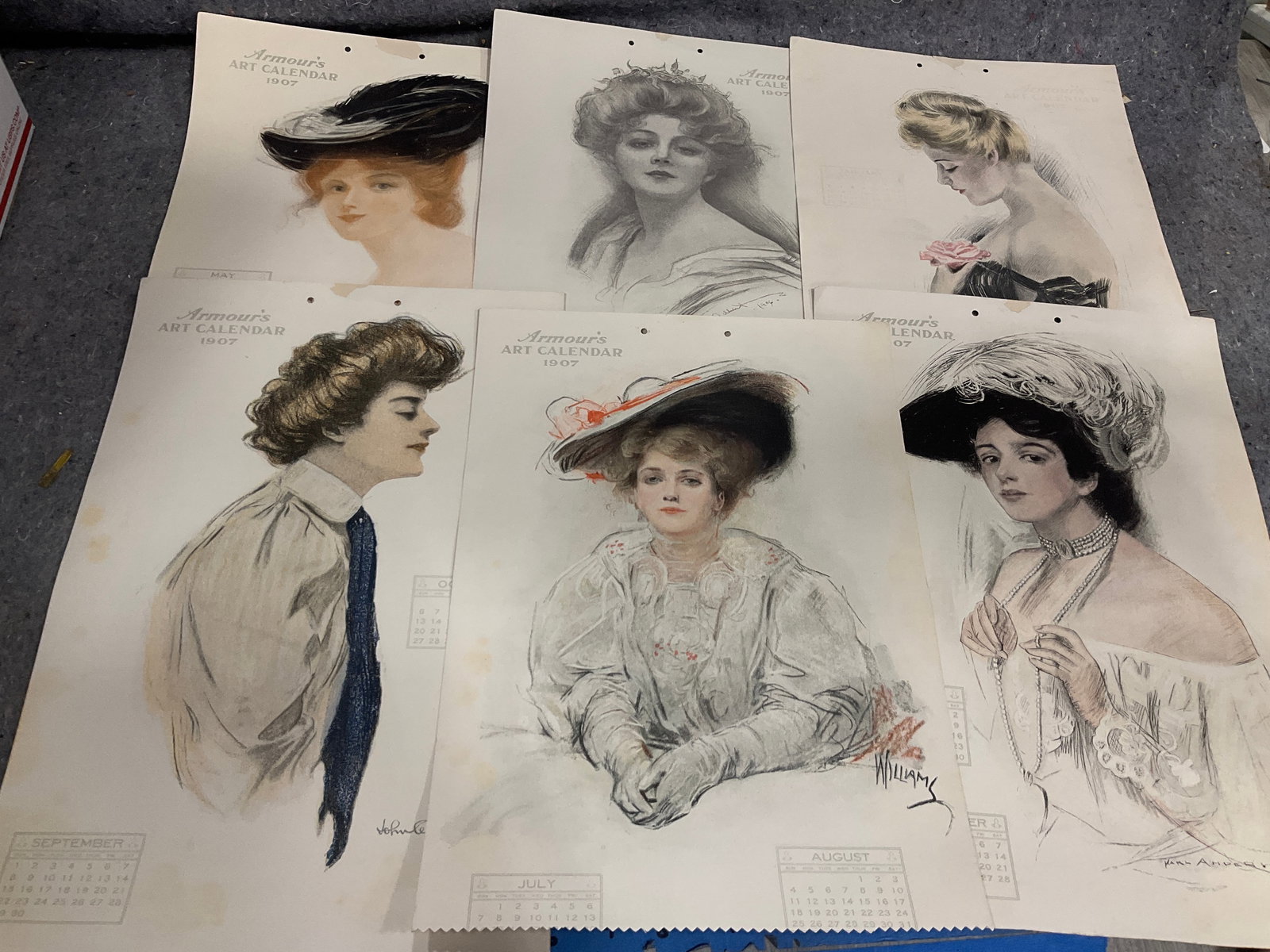 Vintage Armours art calendar pages: Vintage Armours art calendar pages