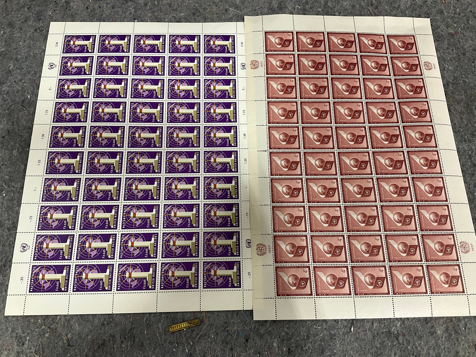 1957 and 1969 stamp sheets: 1957 and 1969 stamp sheets