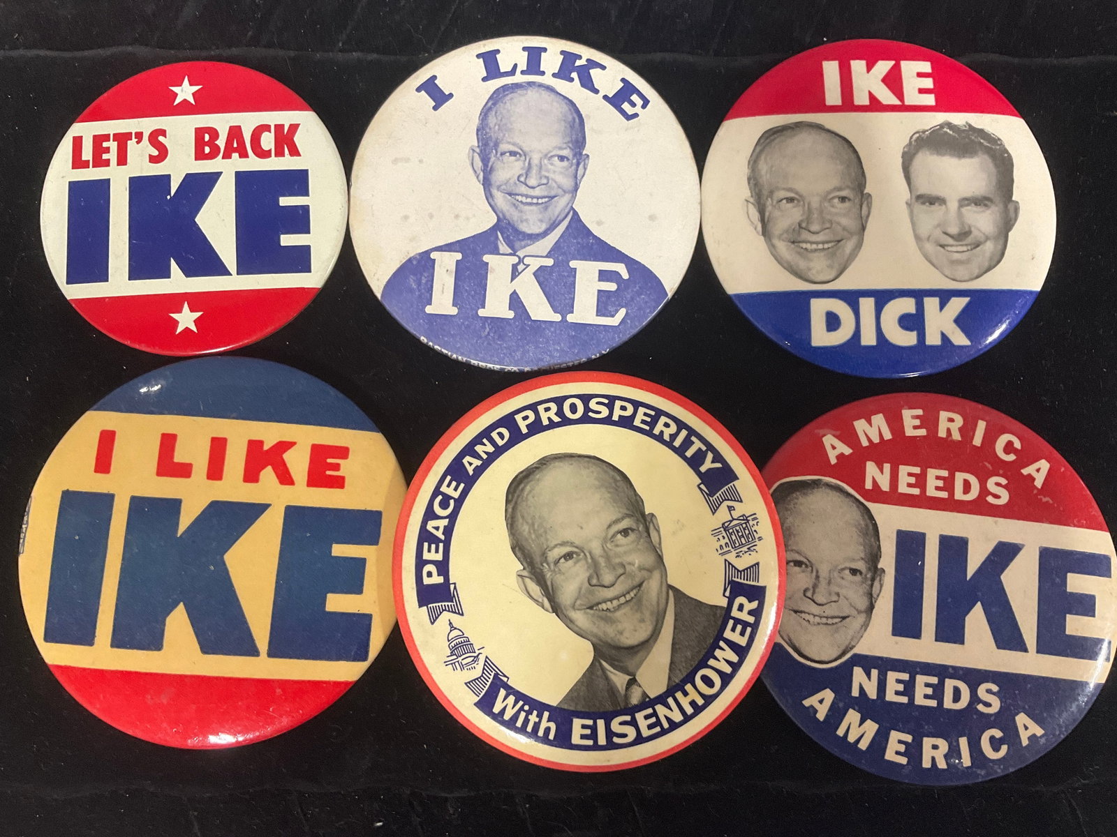Vintage Eisenhower Nixon political pins: Vintage Eisenhower Nixon political pins