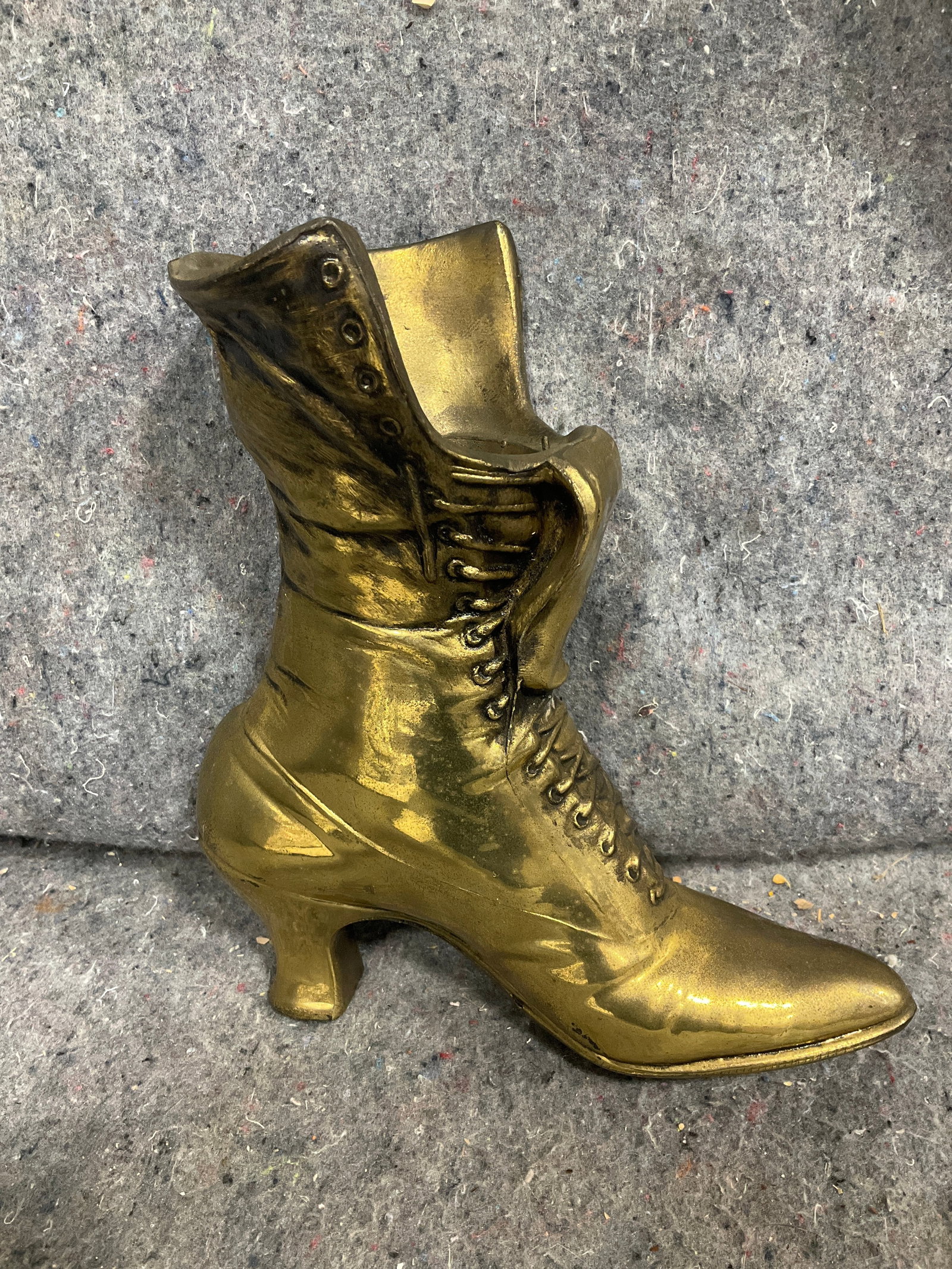 Vintage brass Victorian boot(10in tall) (1 of 1)