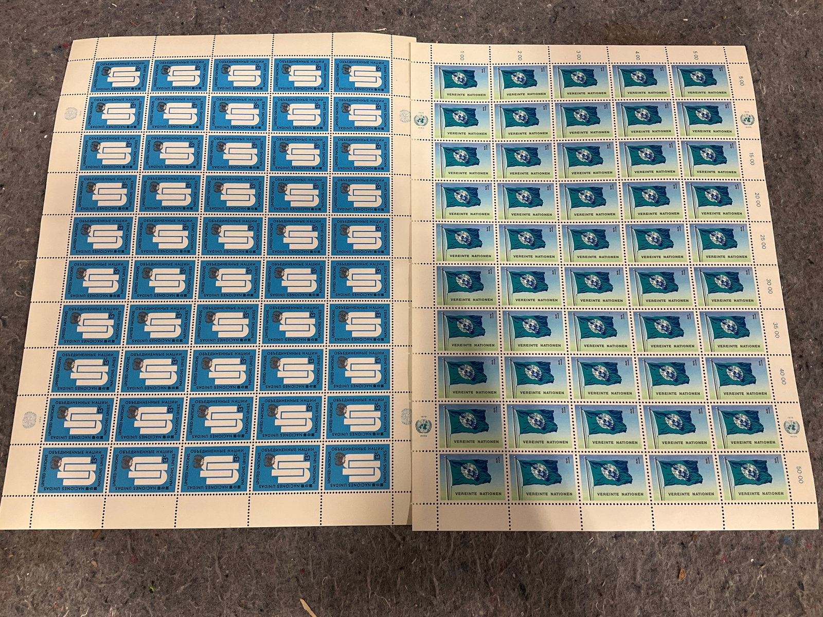 1969 and 1979 stamp sheets: 1969 and 1979 stamp sheets