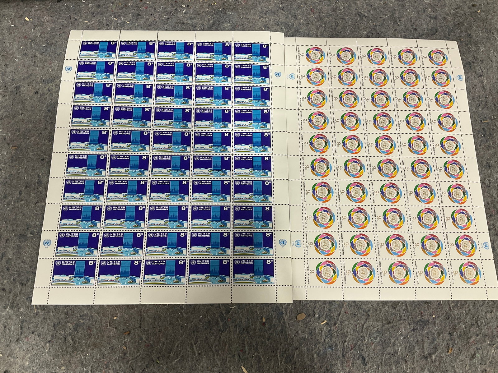 1971 and 1976 stamp sheets: 1971 and 1976 stamp sheets