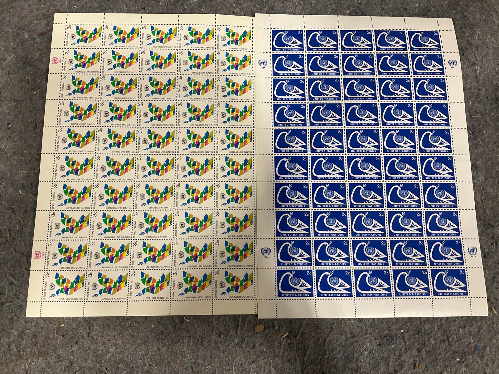 1974 and 1976 stamp sheets (1 of 1)