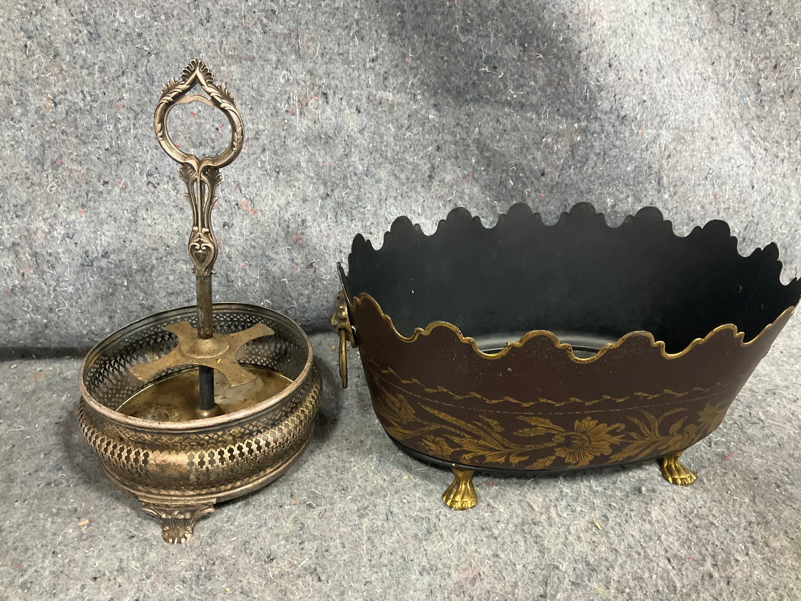 Silver plated spice rack stand and decorative planter(10in tall) (1 of 1)