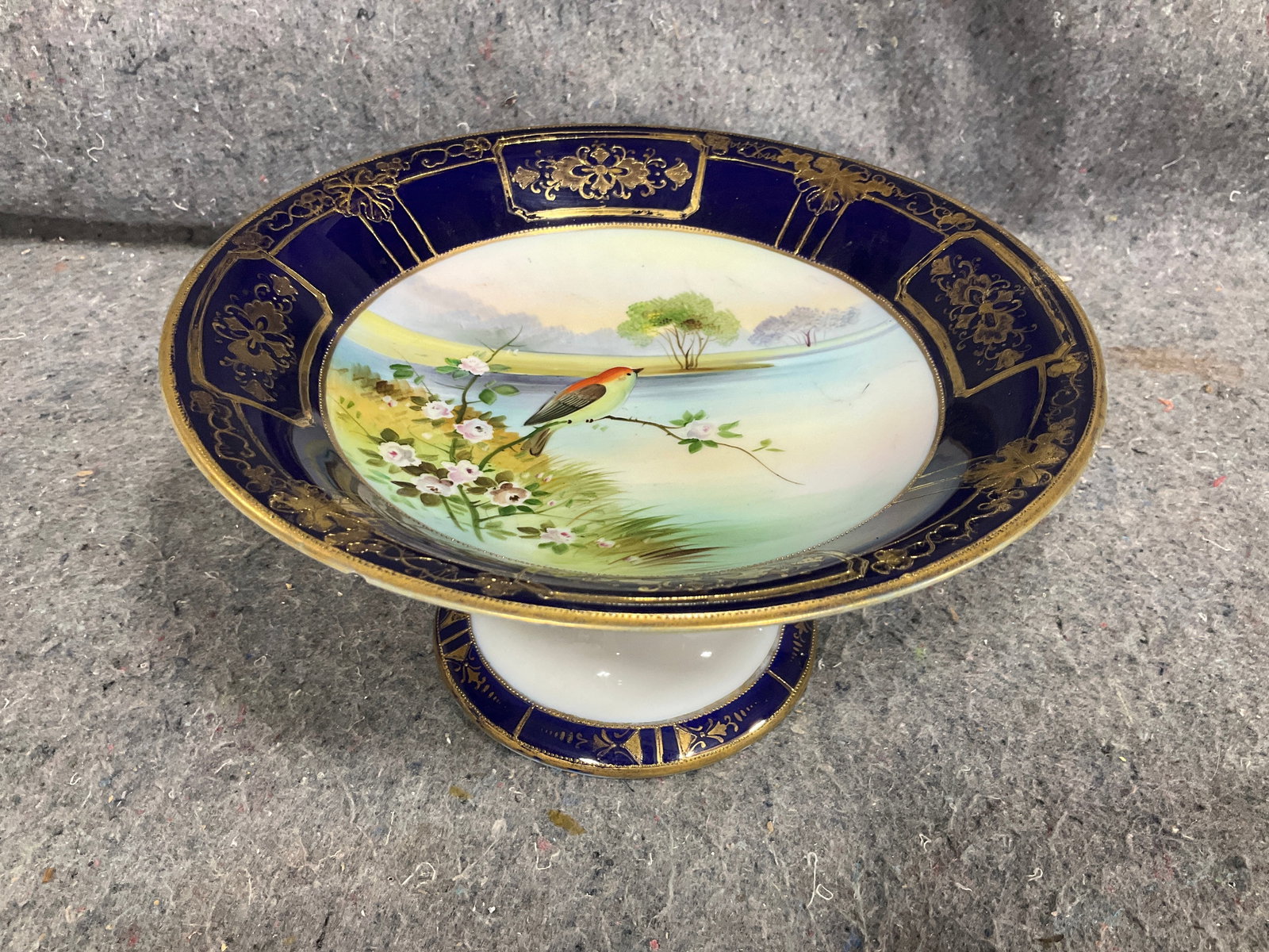Handpainted Nippon Footed Dish (5in Tall): Handpainted Nippon Footed Dish (5in Tall)