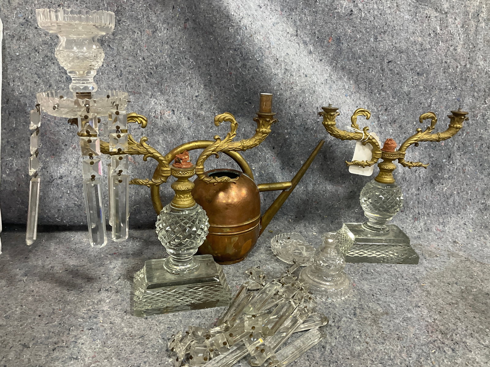 Vintage Bronze Candelabra Lamps, and more *glass broken on some parts* (Tallest - 13in) (1 of 1)