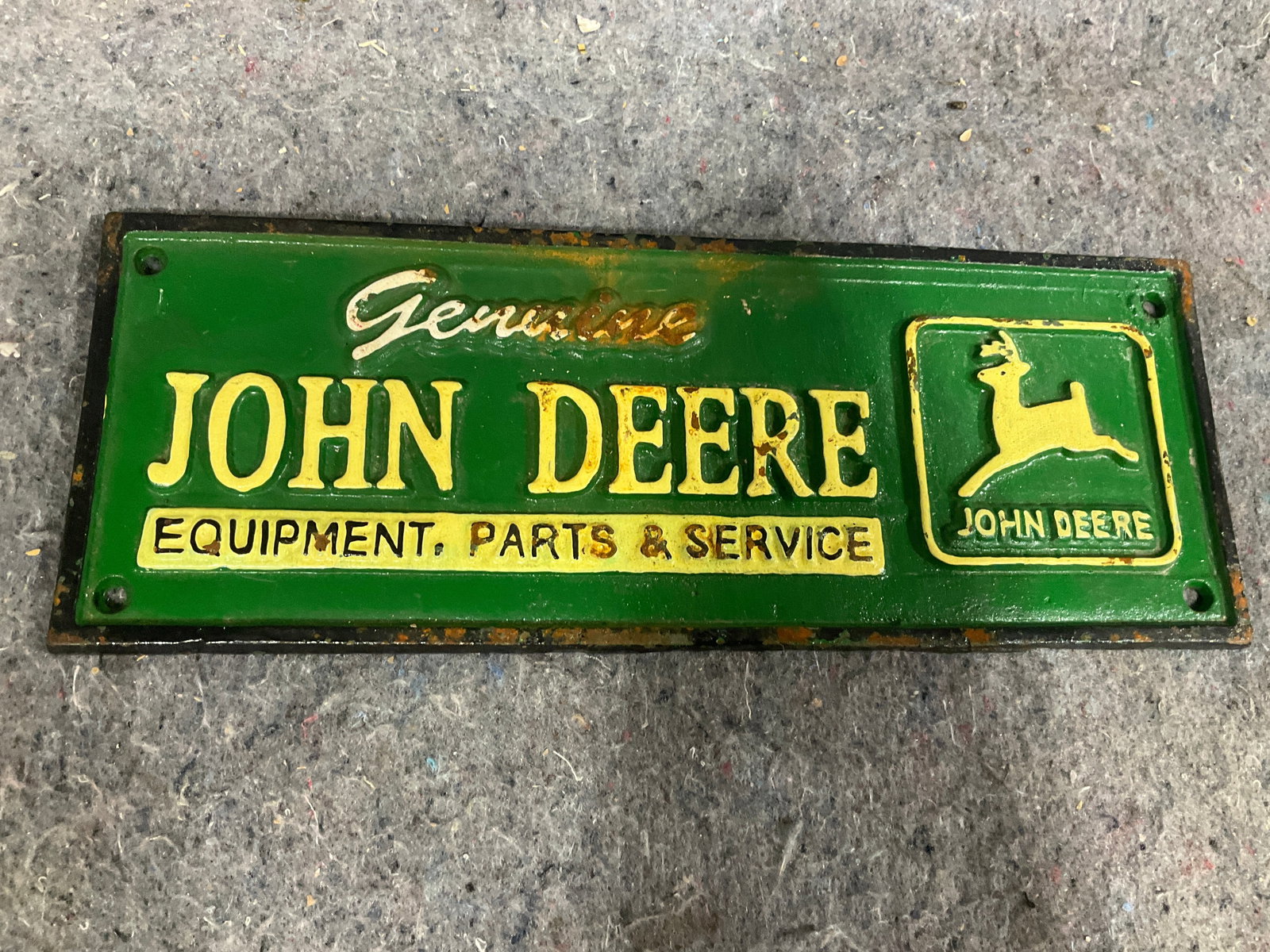 Vintage Cast Iron John Deere Sign (4.5inx11.5in) (1 of 1)