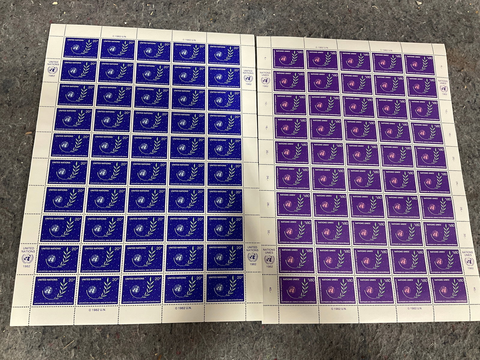 1982 Stamp Sheets: 1982 Stamp Sheets