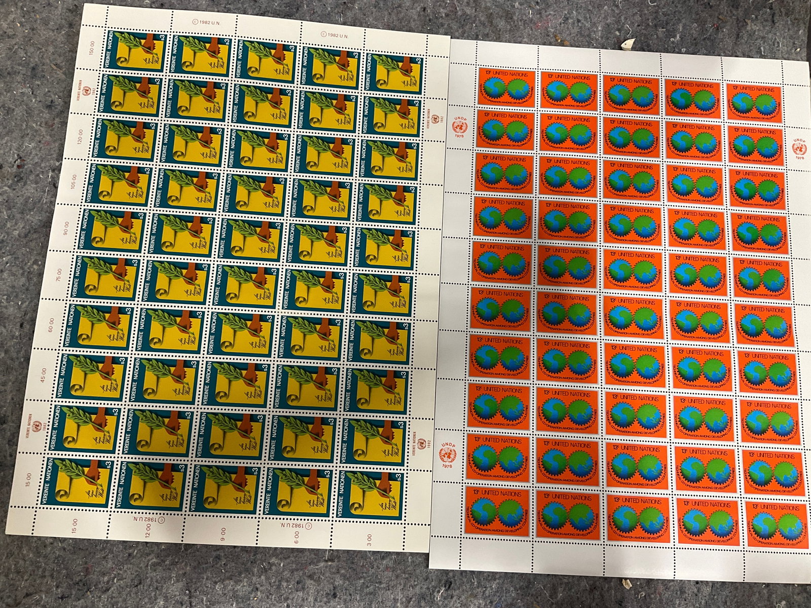 1978 and 1982 Stamp Sheets: 1978 and 1982 Stamp Sheets