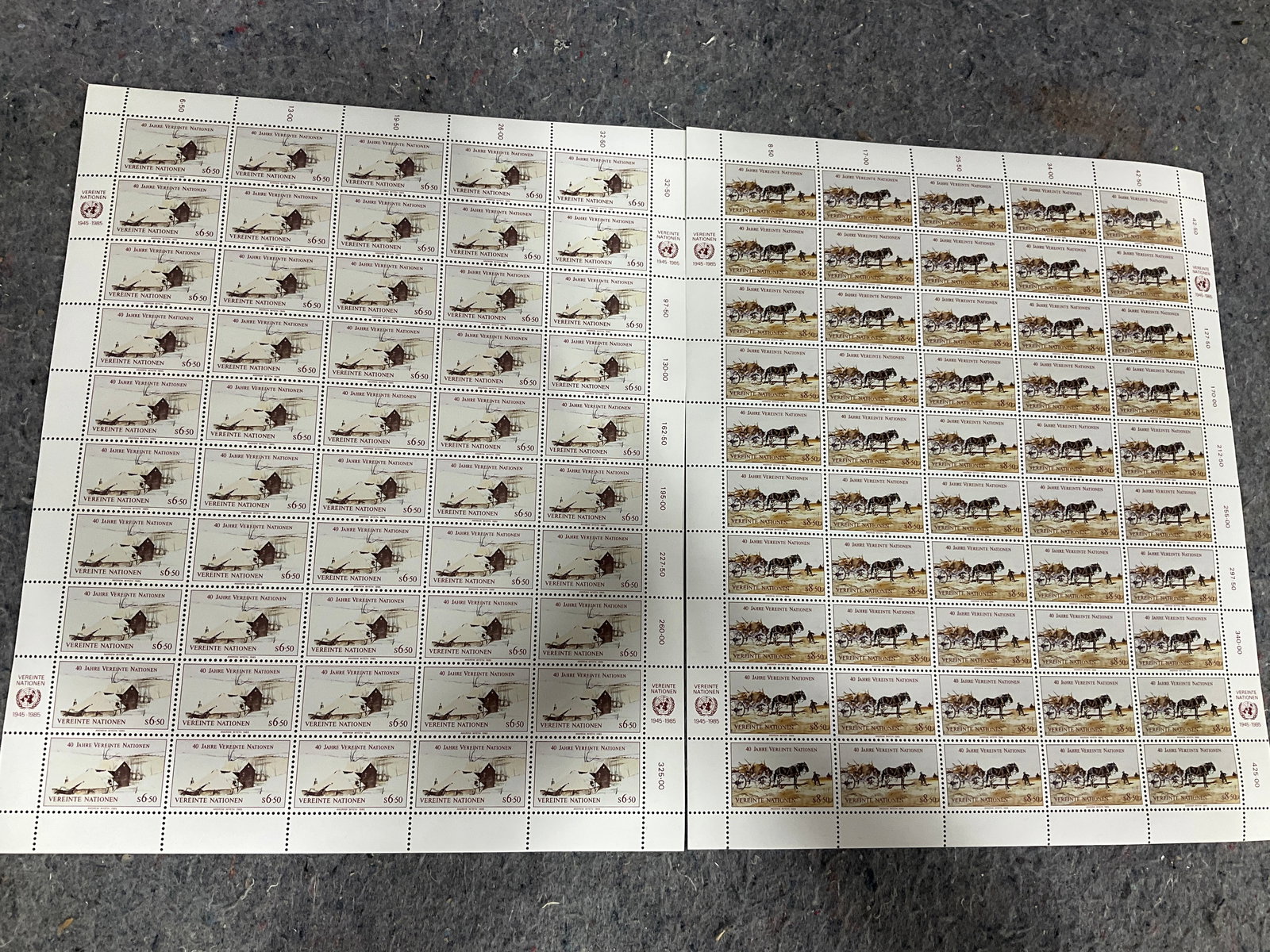 1945-1985 Stamp Sheets: 1945-1985 Stamp Sheets