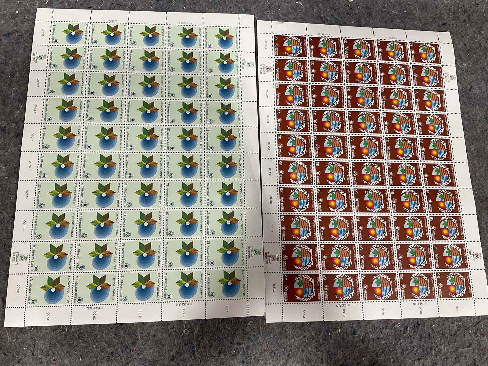 1982 Stamp Sheets: 1982 Stamp Sheets