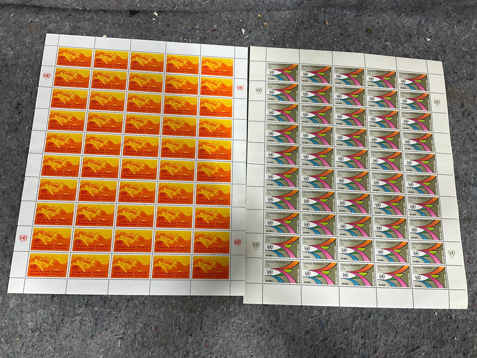 1974 & 1977 Stamp Sheets: 1974 & 1977 Stamp Sheets