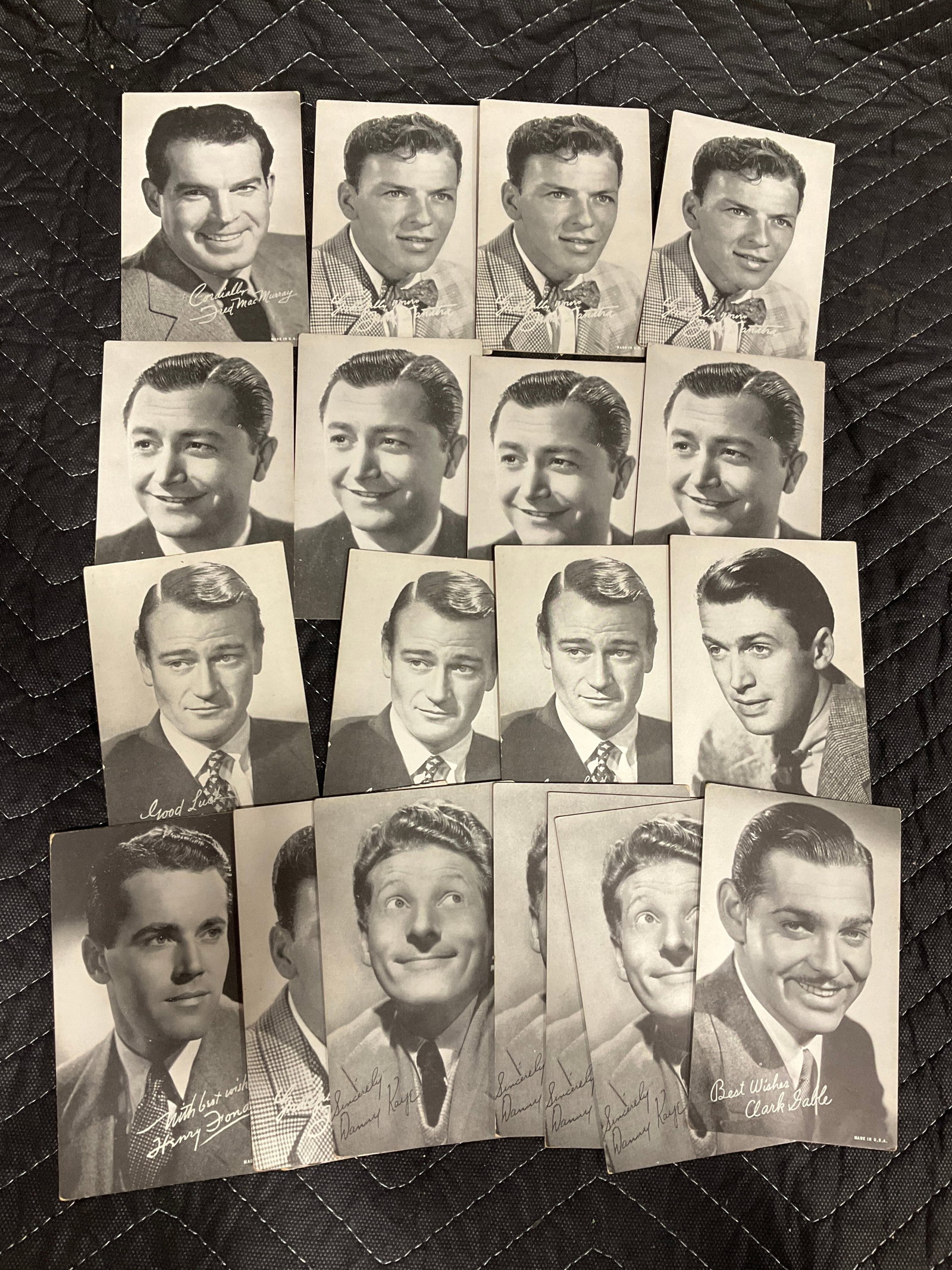 Vintage Hollywood movie actor exhibit cards: Vintage Hollywood movie actor exhibit cards