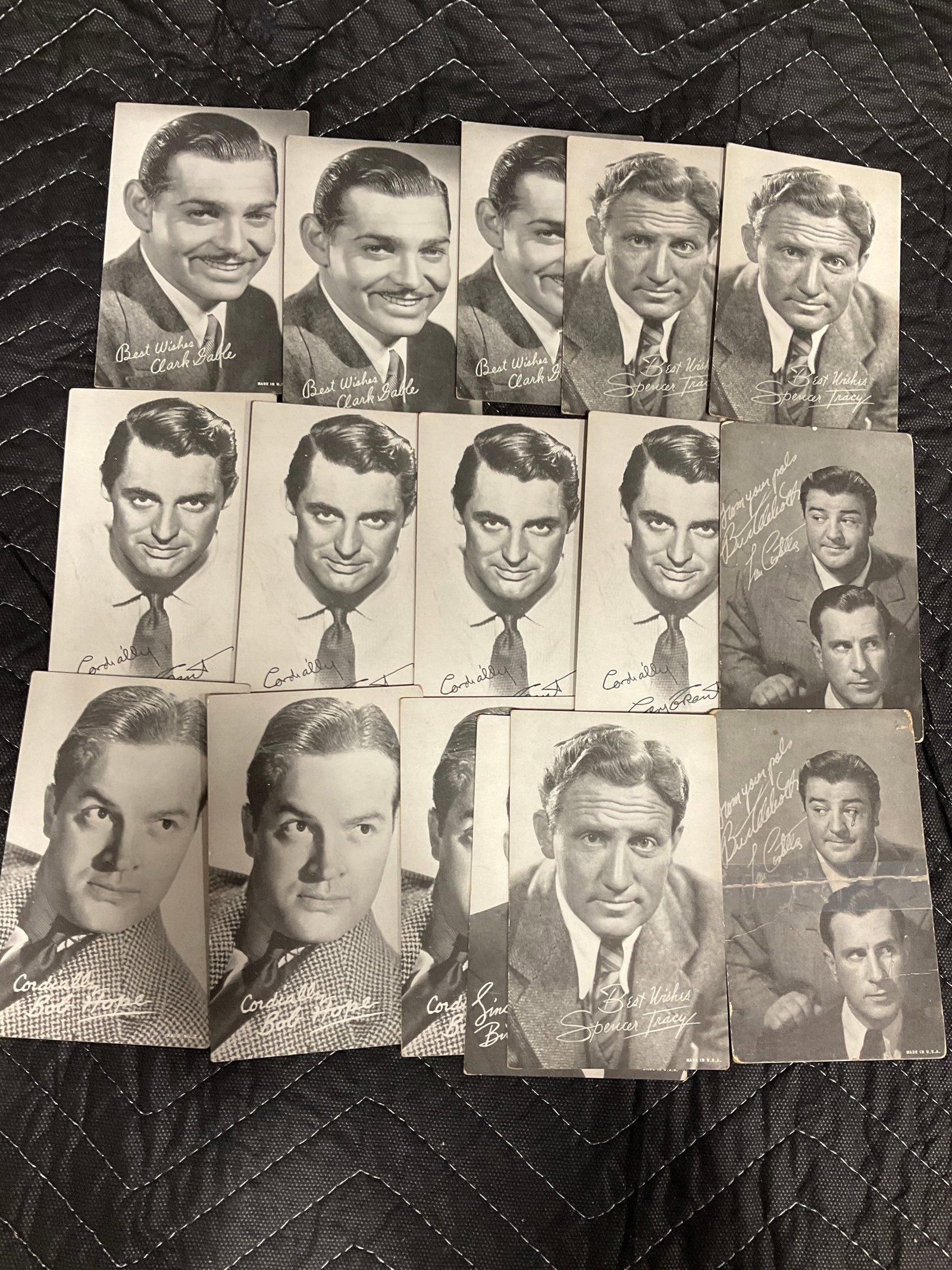Vintage Hollywood movie actor exhibit cards: Vintage Hollywood movie actor exhibit cards