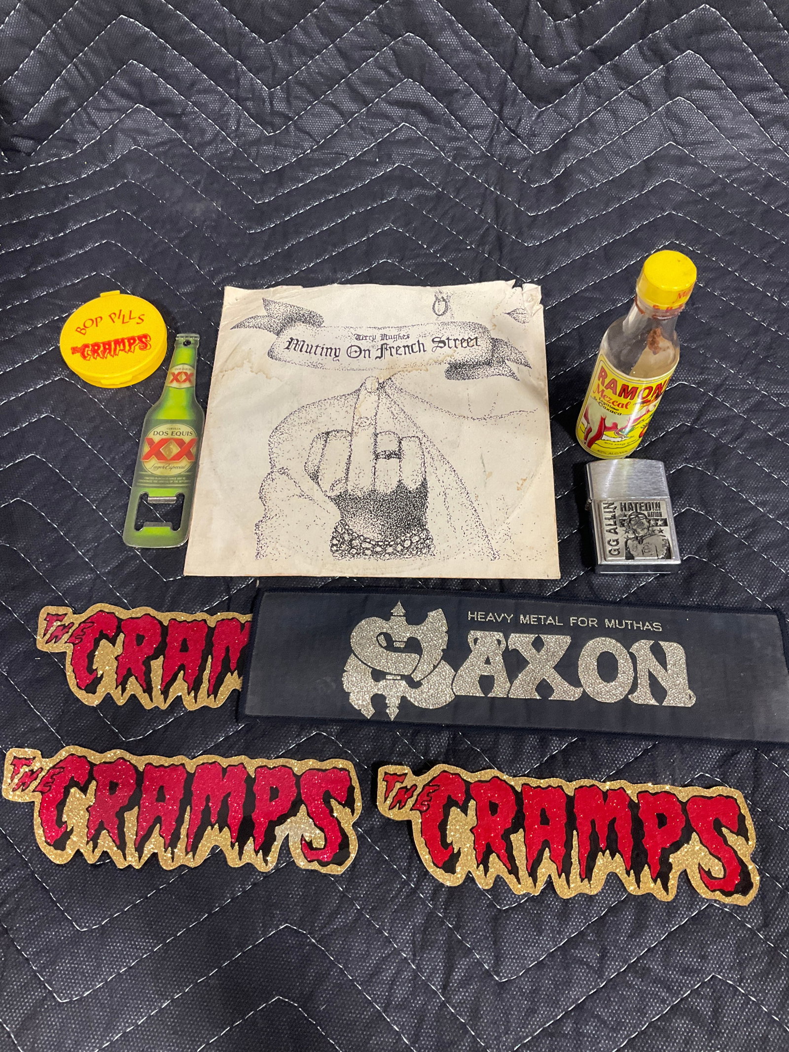 The Cramps stickers, Terry Hughes Mutiny on French Street vintage 45, and more (1 of 1)