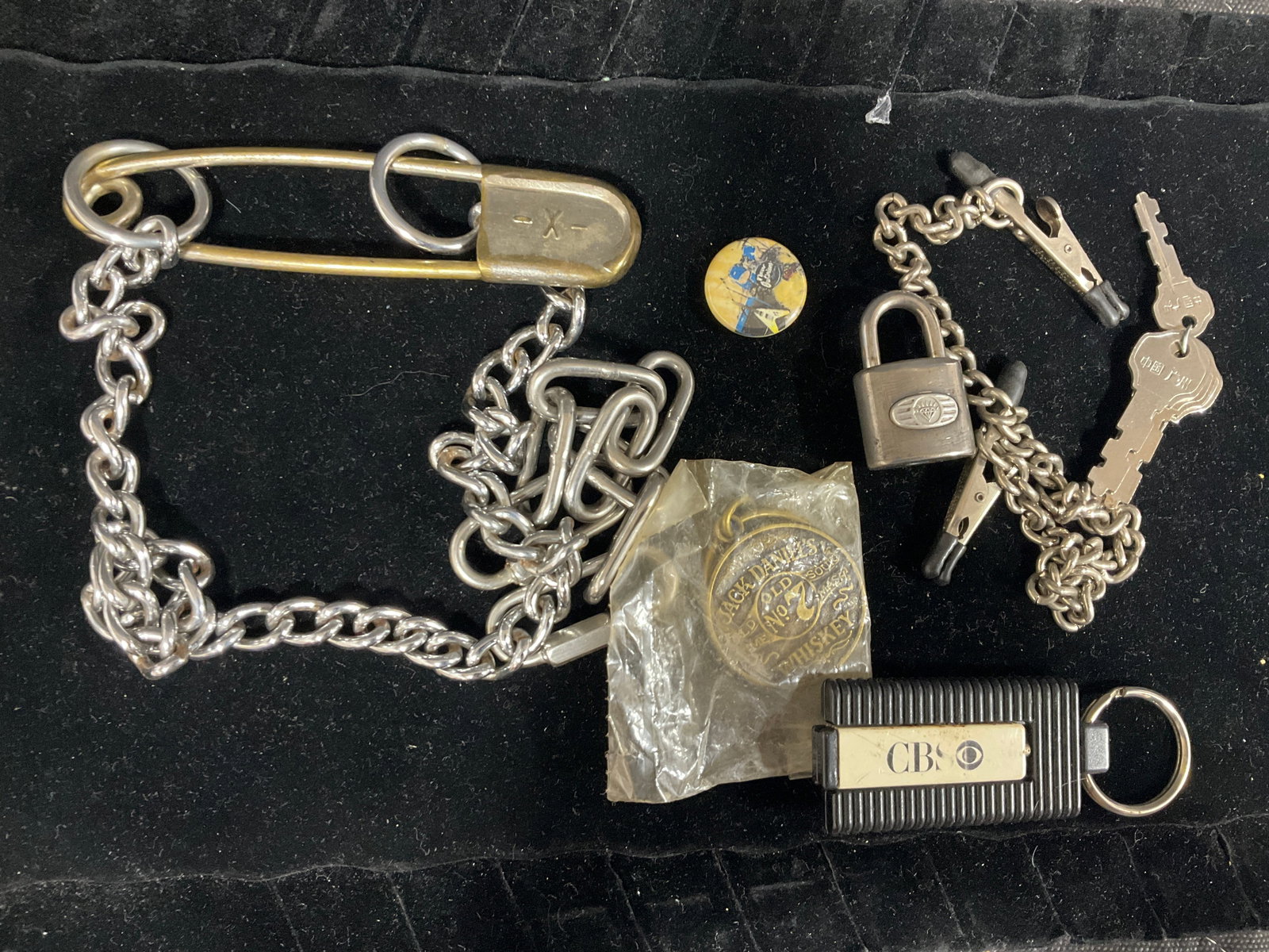 Jack Daniels promotional keychain, nipple clamps, and more: Jack Daniels promotional keychain, nipple clamps, and more