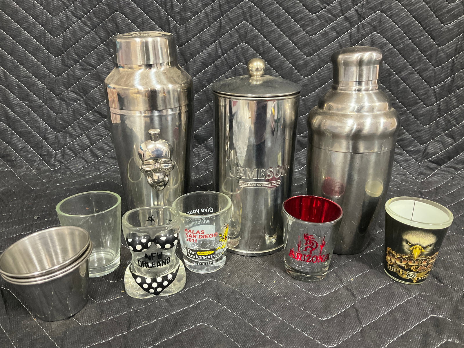 Jameson stainless steel ice bucket, cocktail shakers, and more(tallest 7.5in) (1 of 1)