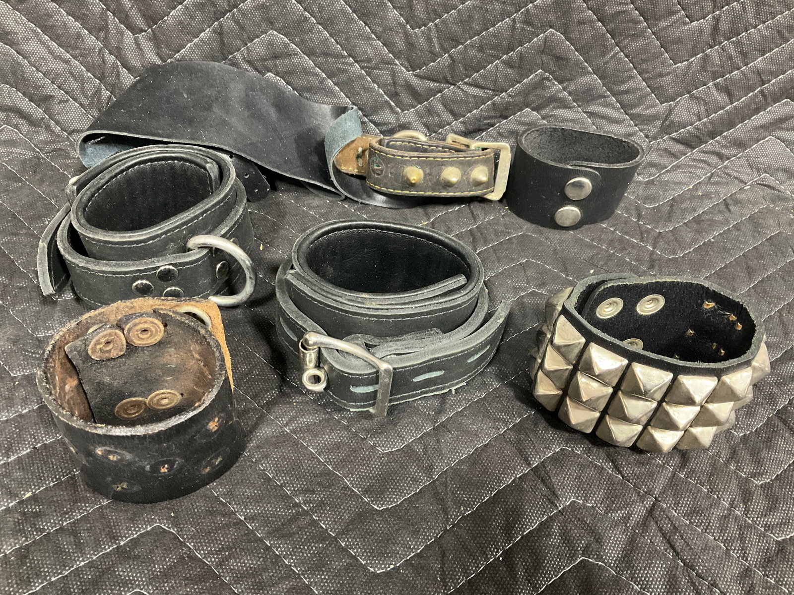 Vintage Studded Leather Wristlets: Vintage Studded Leather Wristlets