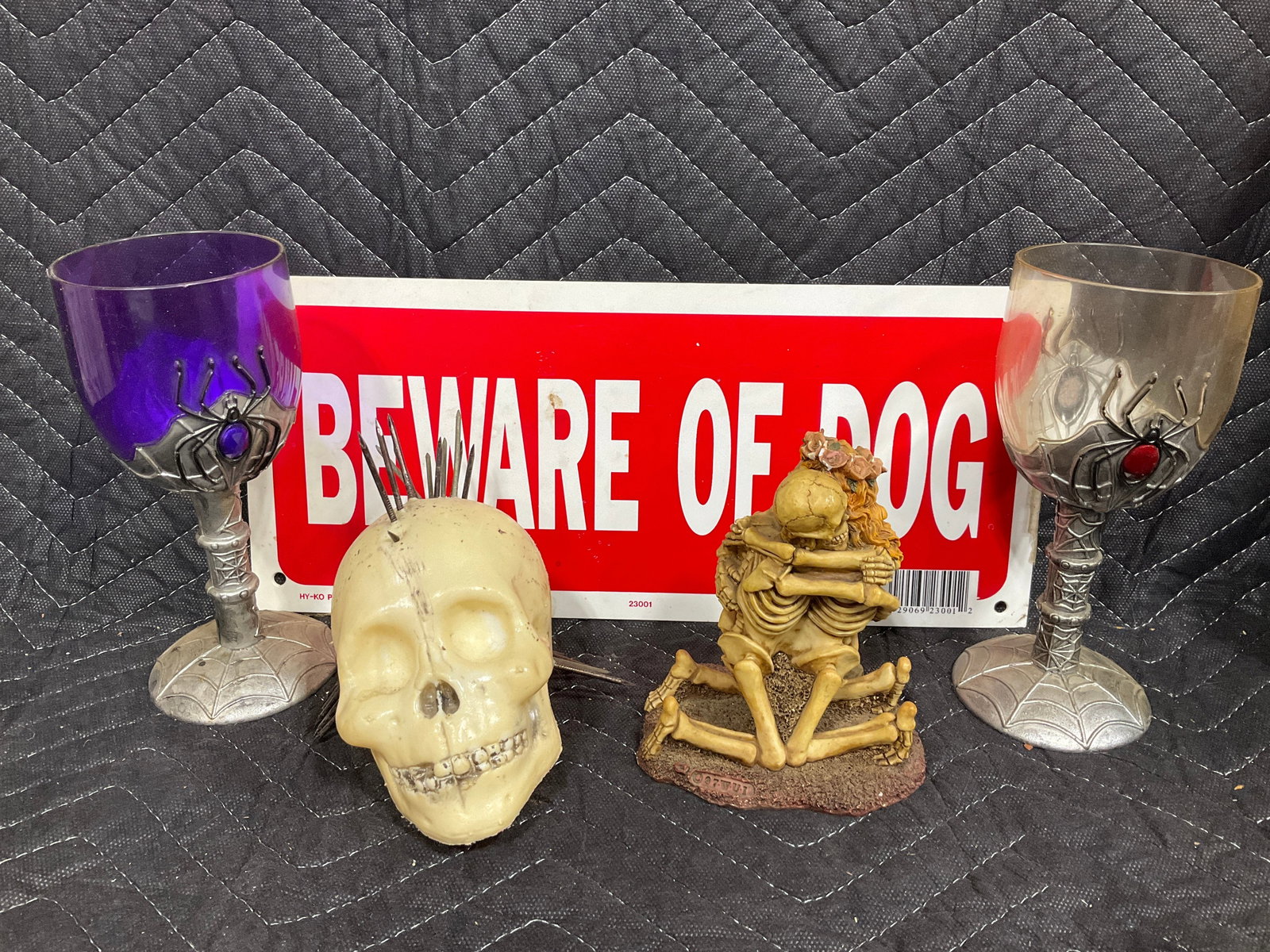 Halloween Decor/Goblets, and Beware of Dog Sign (6inx14in) (1 of 1)