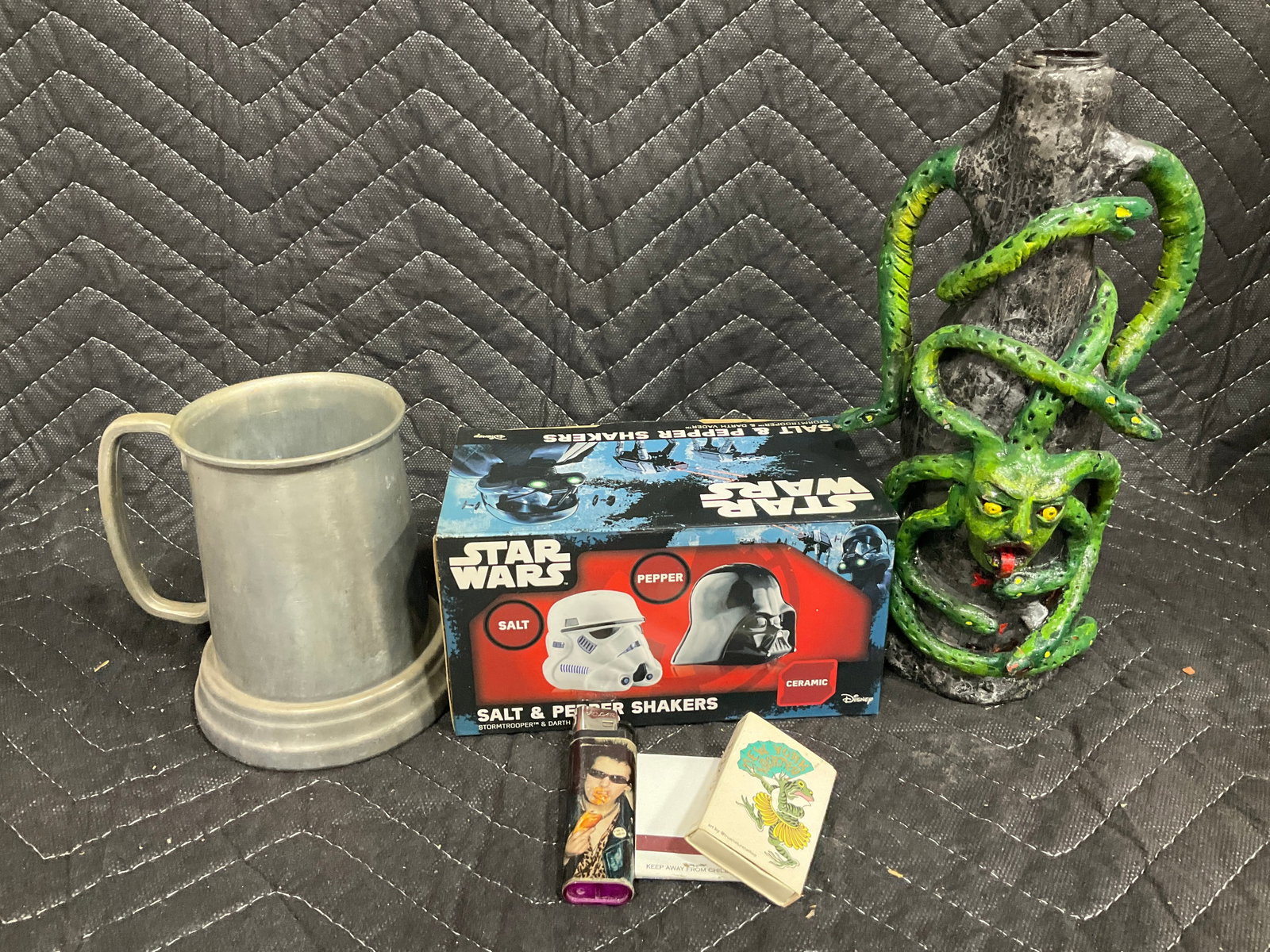 Star Wars Salt/Pepper Shakers, Decorative Monster Bottle (9.5in Tall), and more*has been repaired*: Star Wars Salt/Pepper Shakers, Decorative Monster Bottle (9.5in Tall), and more*has been repaired*