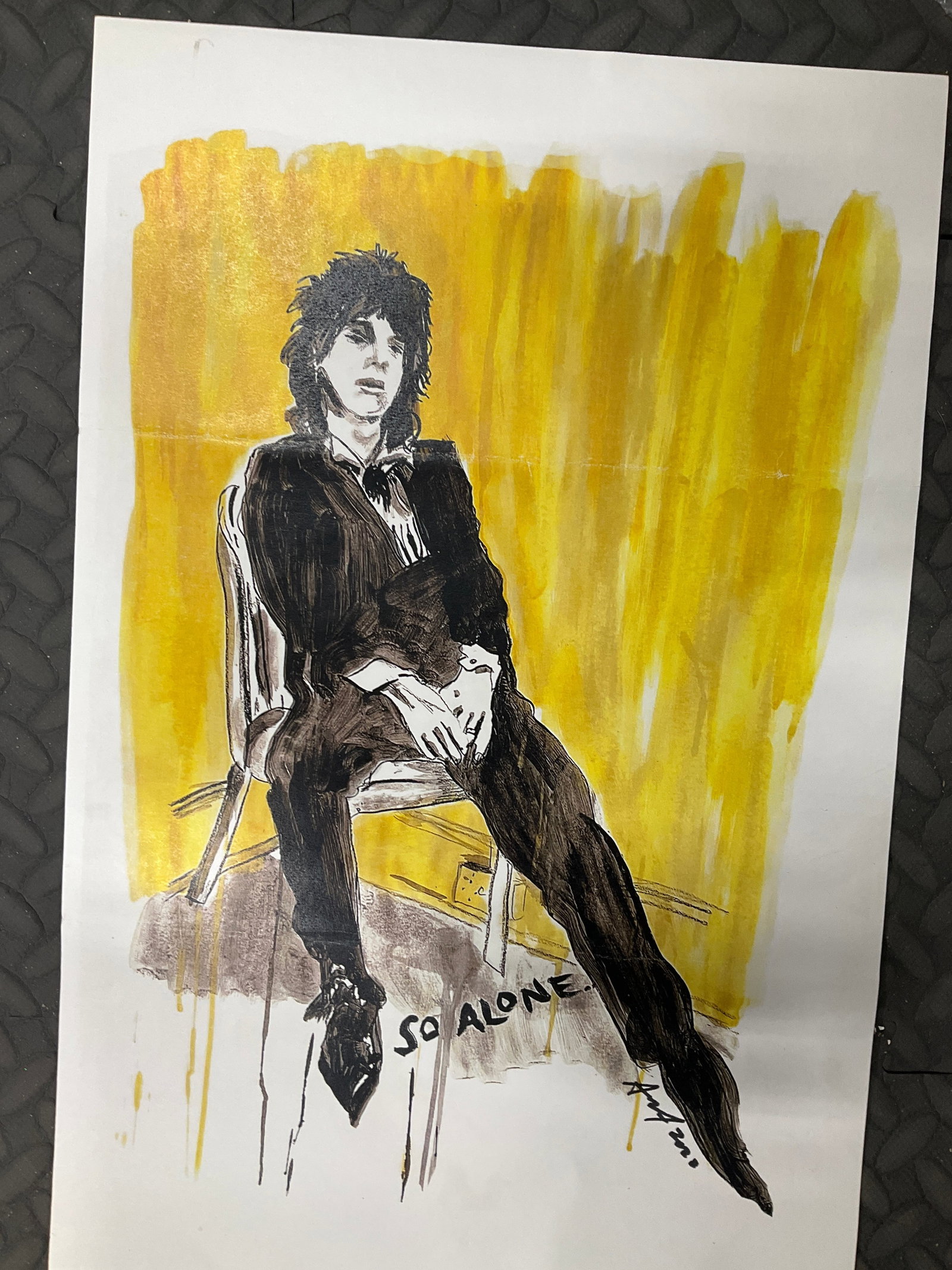So Alone' Signed Artwork (12inx18in): So Alone' Signed Artwork (12inx18in)