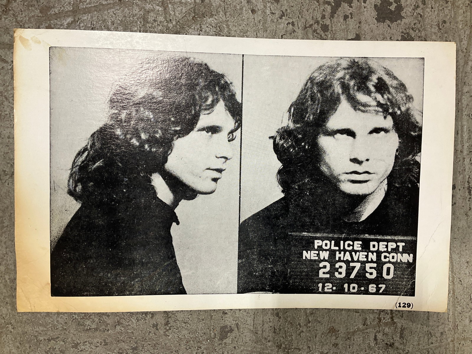 Mugshot of Jim Morrison from The Doors (14inx22in): Mugshot of Jim Morrison from The Doors (14inx22in)