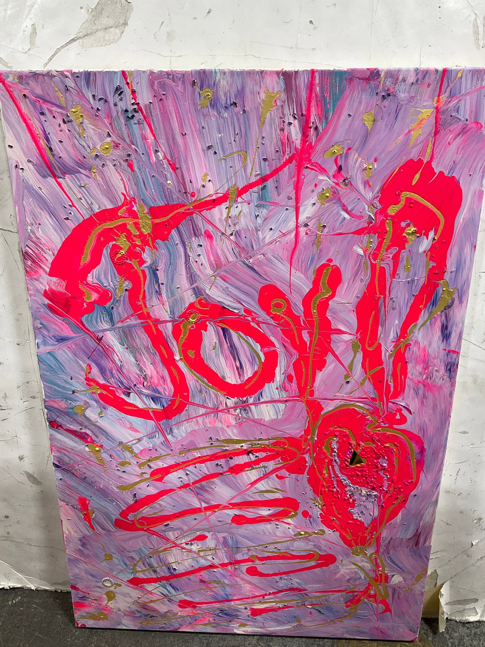 Abstract 'Joy" Painting on Canvas (24inx37in): Abstract 'Joy" Painting on Canvas (24inx37in)