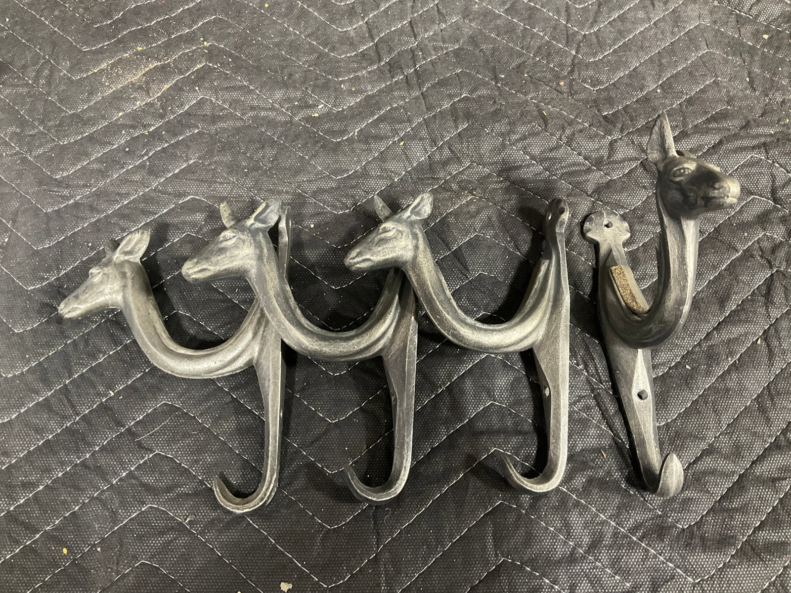 1964 white Hall metal studios Inc. wall hooks: 1964 white Hall metal studios Inc. wall hooks