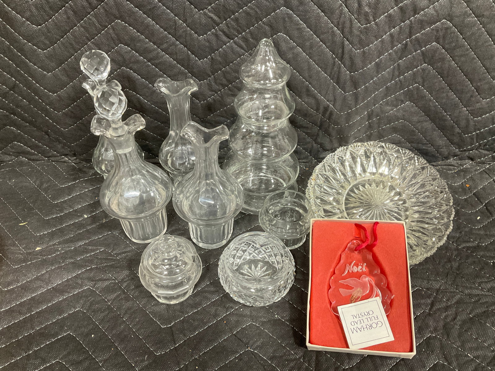 Crystal decanters,tree shaped jar (8in tall), and more (1 of 1)