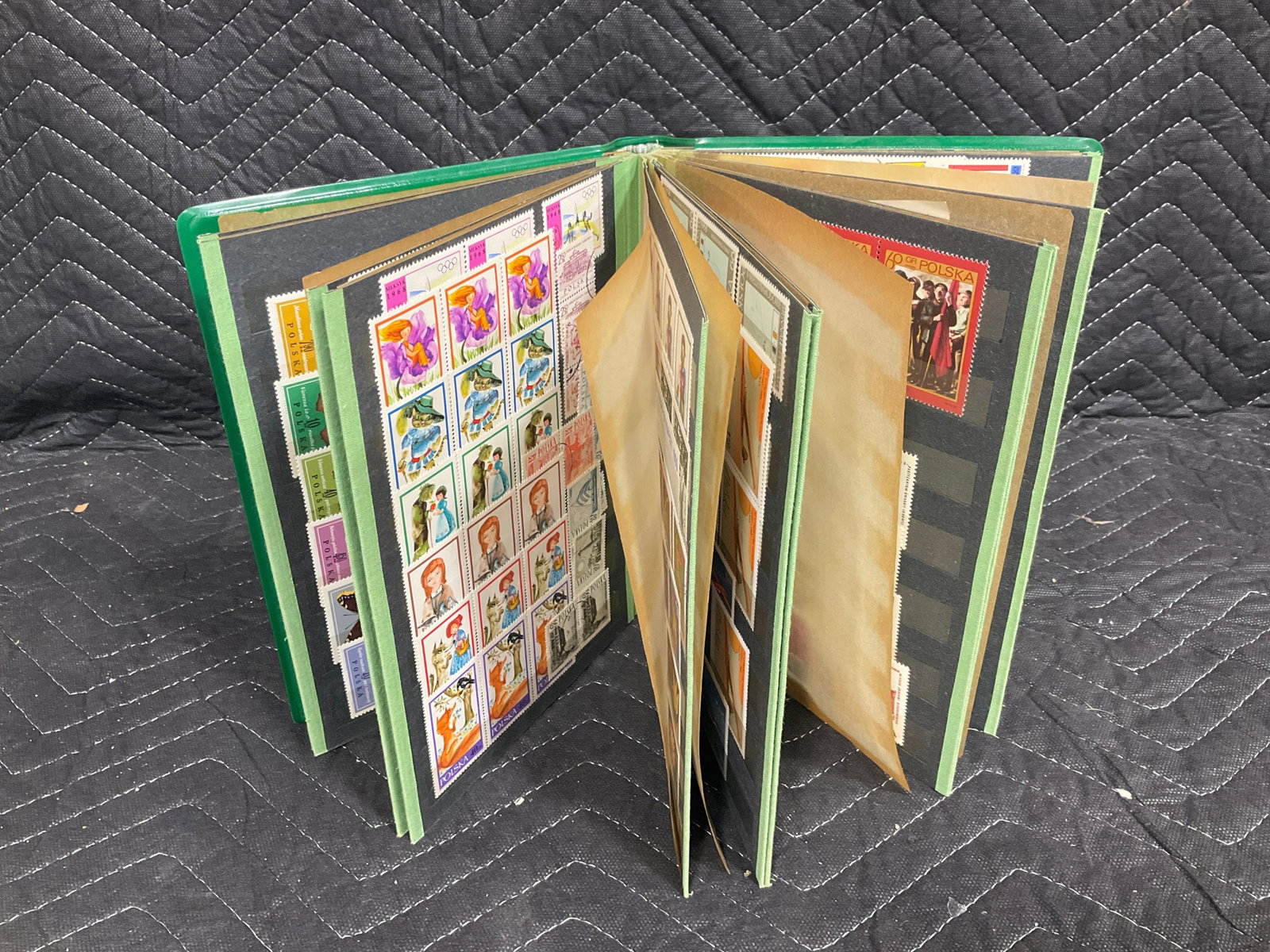 Vintage stamp book full of stamps: Vintage stamp book full of stamps