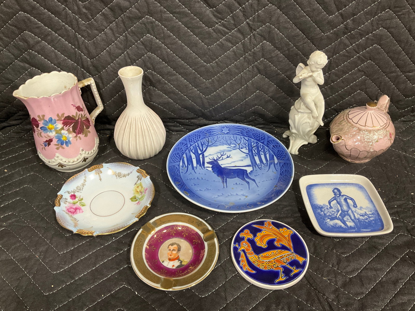 Blue transfer plates, ceramic teapot/pitcher, and more(tallest 6.5in) (1 of 1)