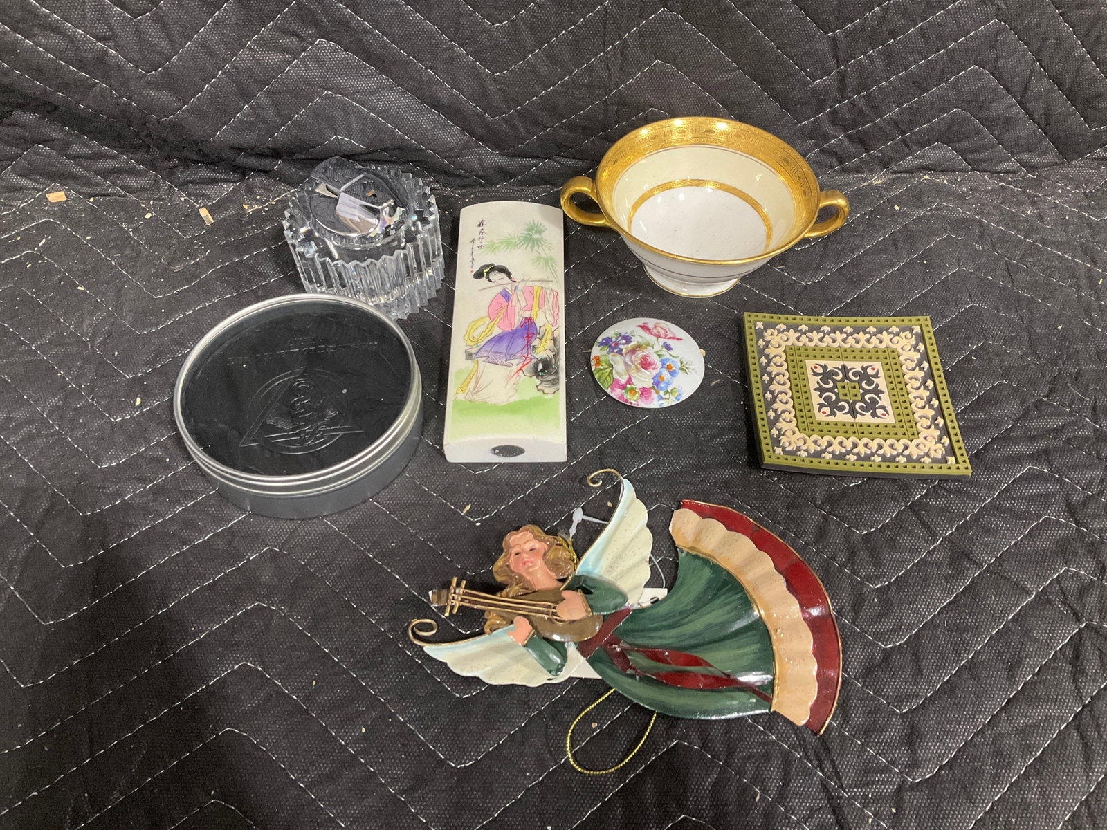 Vintage crystal table lighter, vintage christmas ornament, and more (1 of 1)