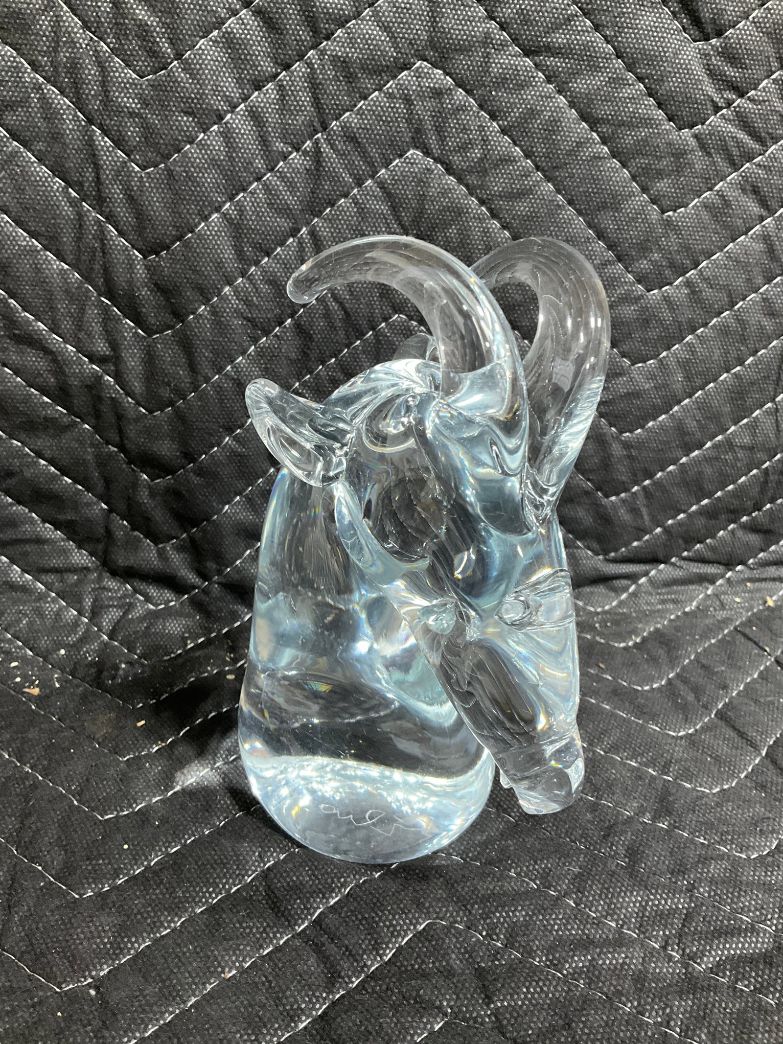 Signed Elio Raffaeli Murano art glass goat/ram head figurine(6in tall) (1 of 1)