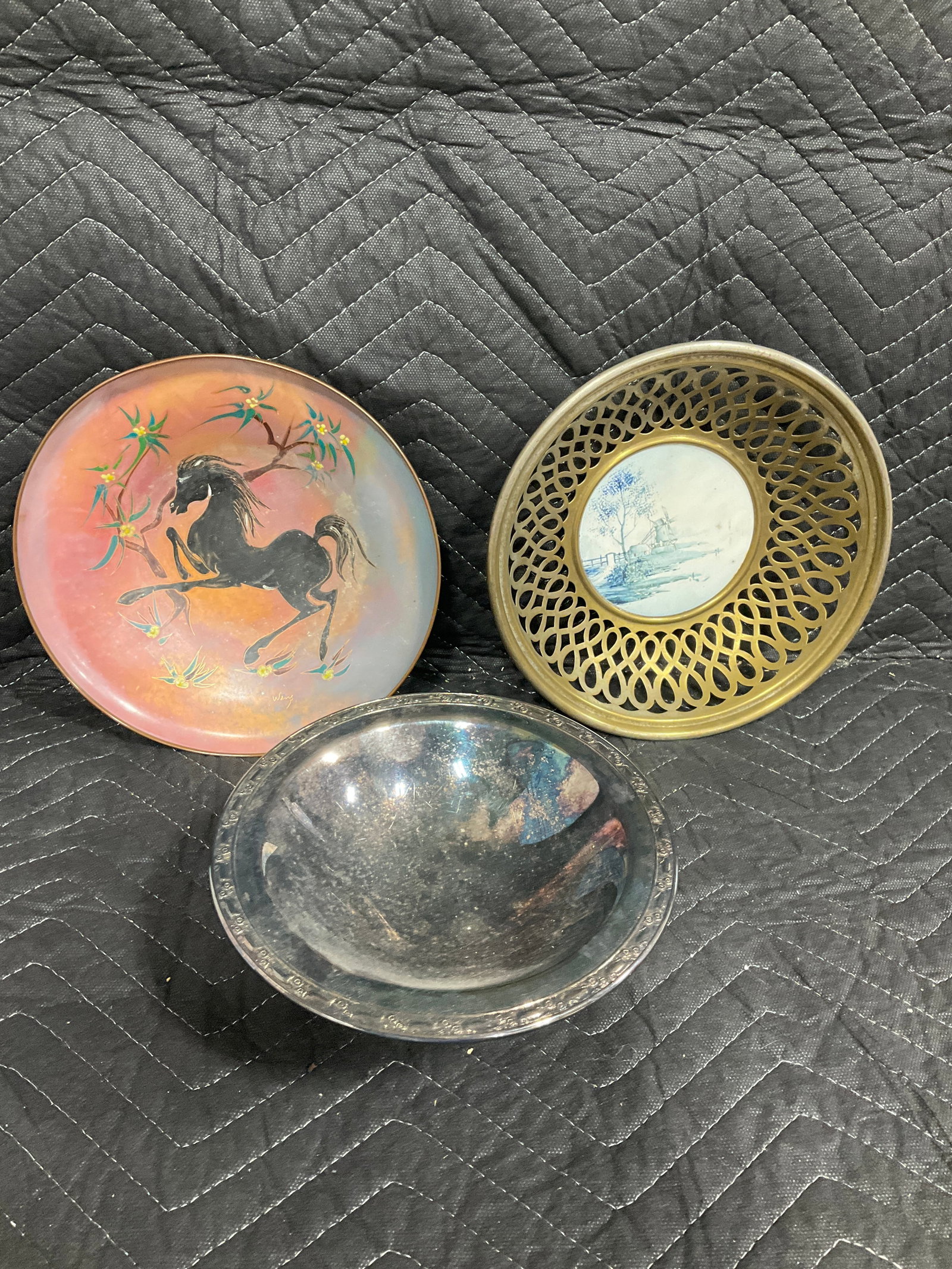Decorative Metal Bowls and Oneida Footed Bowl (Tallest - 3.5in) (1 of 1)