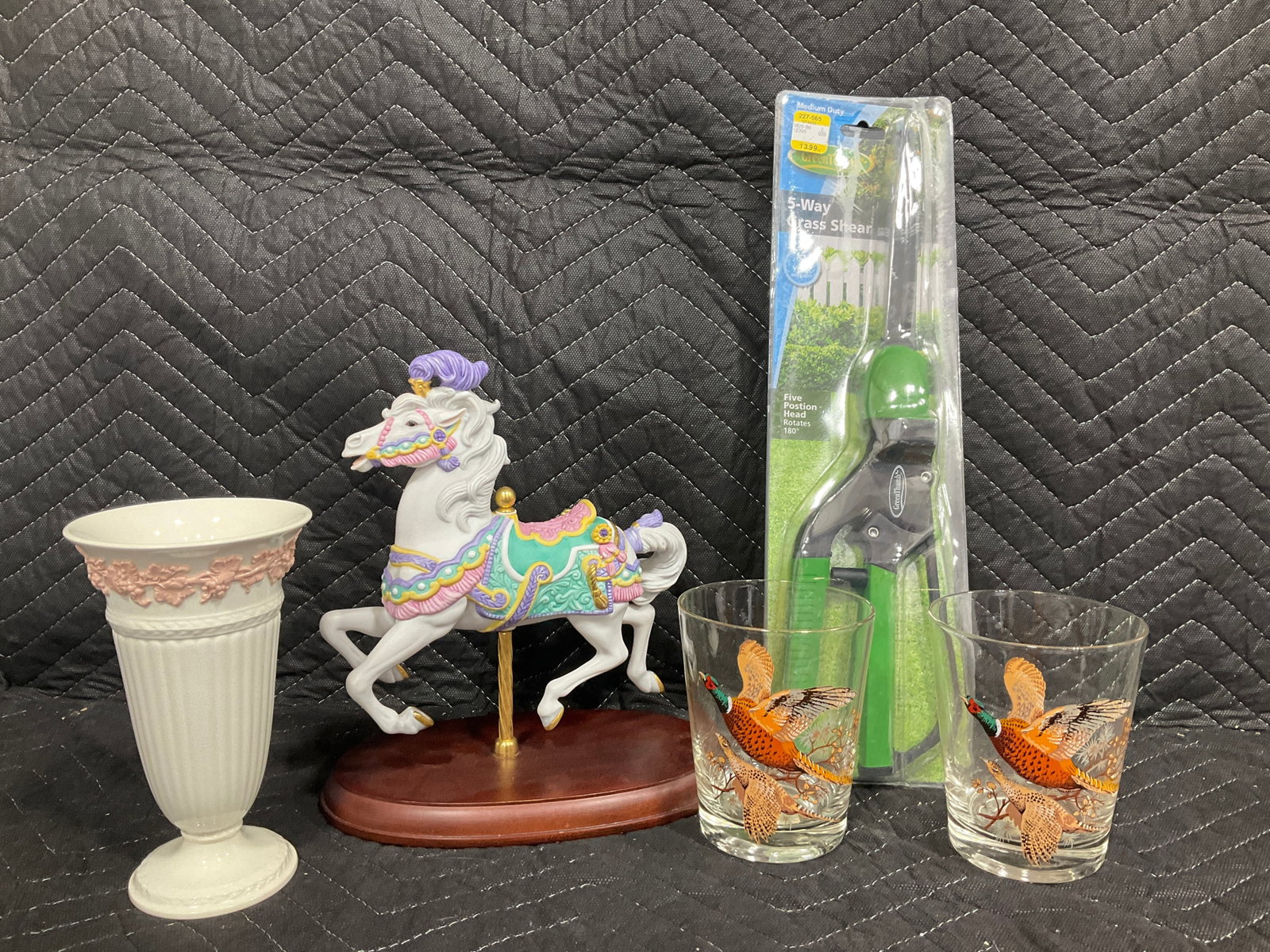 Lenox Porcelain Carousel Figure *small chip*(9.5in Tall), Wedgwood Vase, and more: Lenox Porcelain Carousel Figure *small chip*(9.5in Tall), Wedgwood Vase, and more