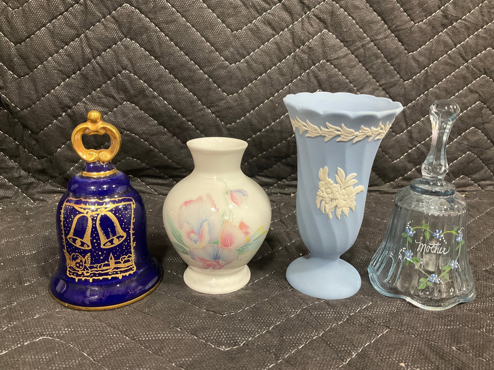Various Ceramic Vases, and Bells - Aynsley, etc (Tallest - 5in) (1 of 1)
