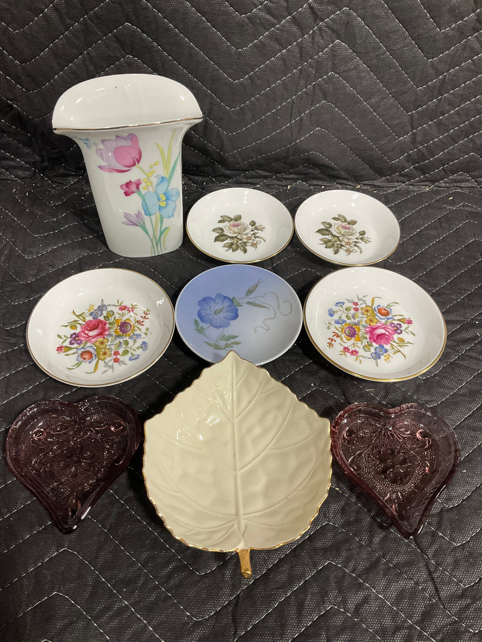 Various Ceramic Dishes, and Floral Vase - Royal Worchester, Royal Copenhagen, etc (Tallest - 6in) (1 of 1)